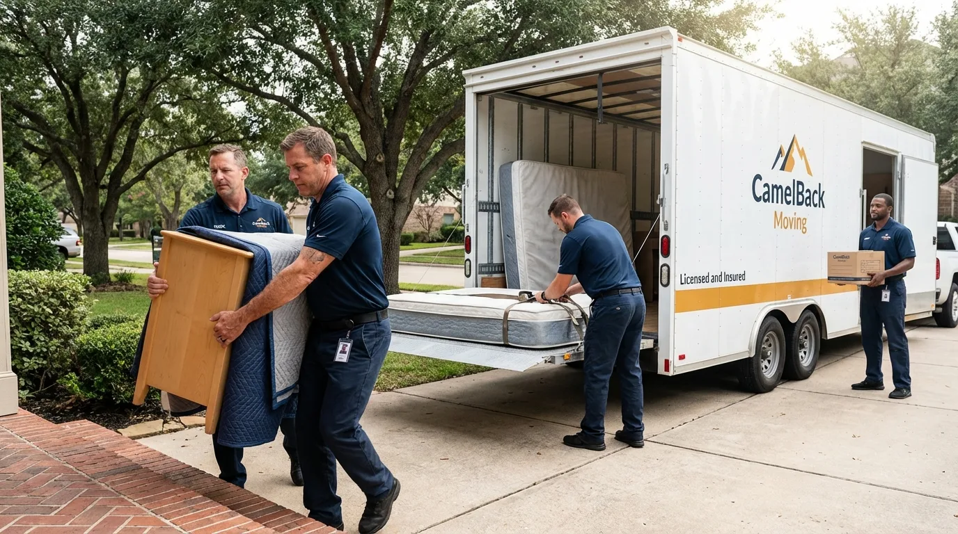 Crew loading residential truck for cross-state move from Sheridan, IN